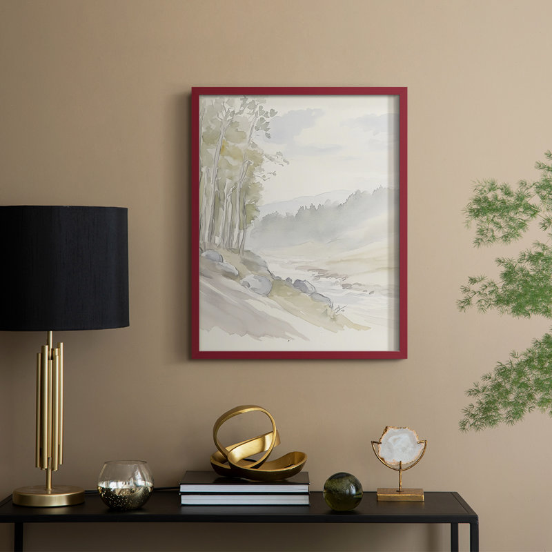 Abstract CCXIV Framed Print - Ready To Hang, Red, 29" H x 23" W