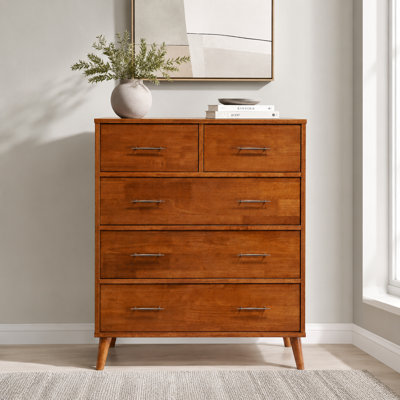 Commode haute 5 tiroirs Imre Mid Century