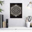 Impression sur toile noir et blanc Mandala-1381979268