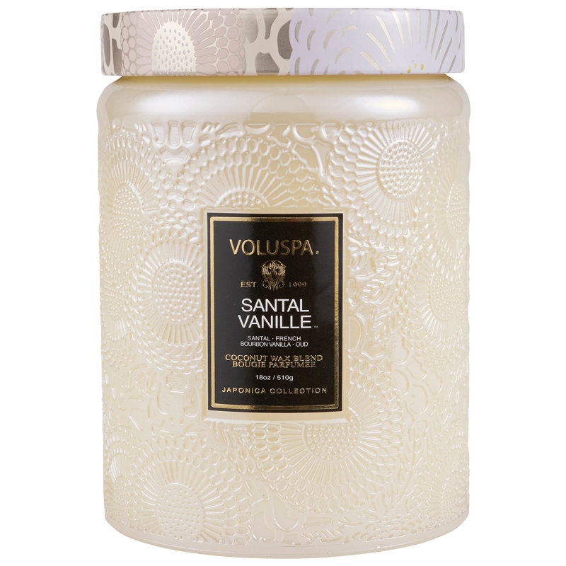 Santal Jar Candle with Glass Holder