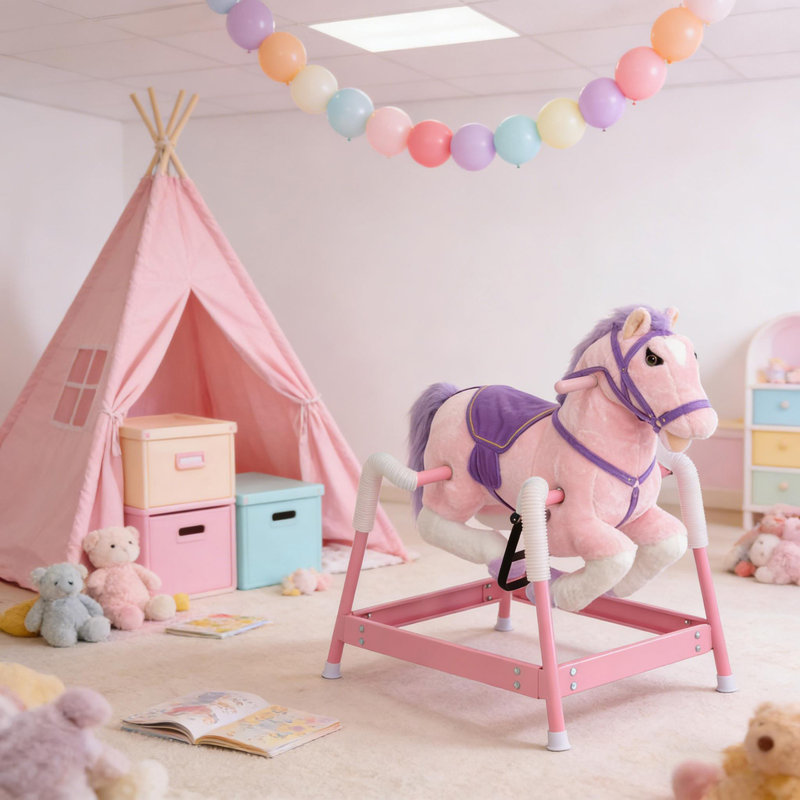 Doux cheval à bascule, cheval à bascule pour enfants