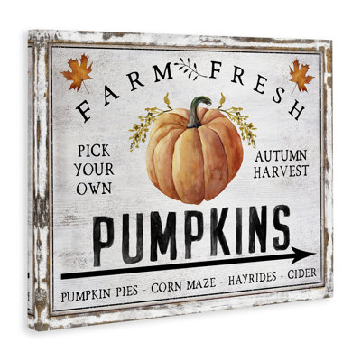 «Farm Fresh Pumpkin», art mural sur toile par Creatif Belle