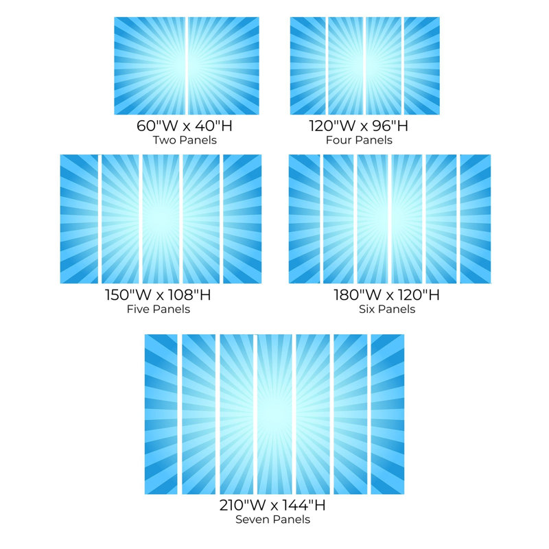Papier peint de qualité supérieure - Sunburst bleu, L 40 po x l 60 po