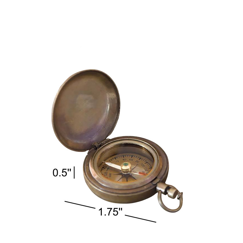 Boussole en laiton antique