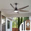 Ventilateur de plafond de 188 cm (74 pouces) à 6 pales imitation bois avec éclairage DEL intégré, moteur silencieux réversible, 6 vitesses et 3 températures de couleur, télécommande, noir mat, idéal pour les grandes pièces.-135786236