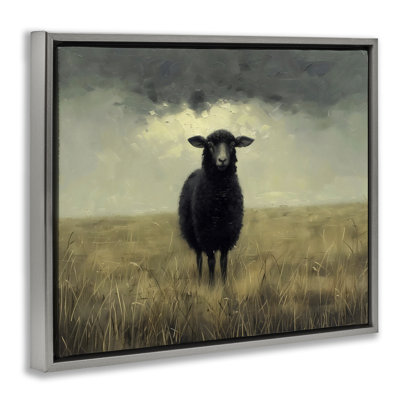Mouton noir dans un cadre flottant, conçu par Arlington Prints