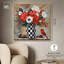 Art floral sur toile damier -1968481832-1968481879