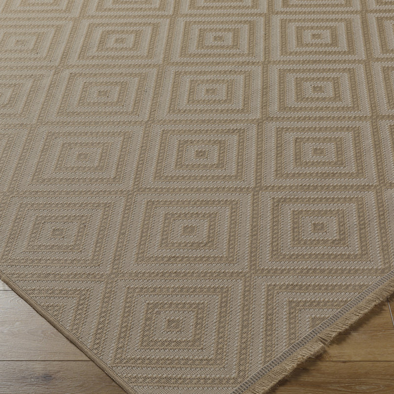 Tan Modern Washable Rug, Geometric Stain-Resistant Rug For Living Room, Dining Room, Bedroom, Kitchen, Rectangle 118 x 170 cm