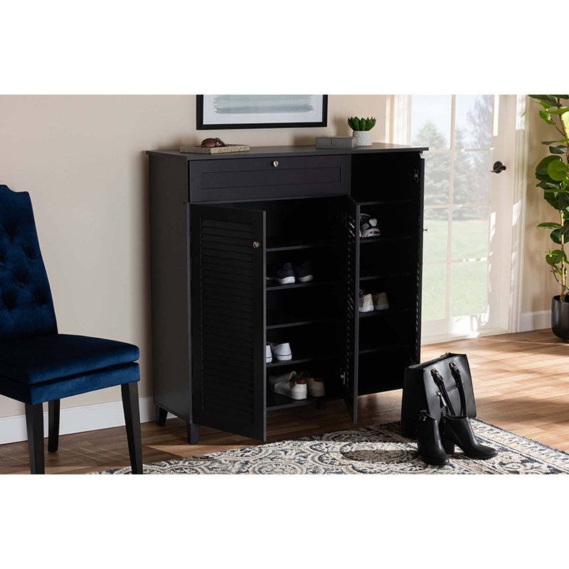 Shoe Storage Cabinet, Off Black