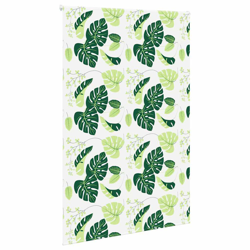 Room Darkening Roller Shade, Green Leaves, 110 x 240 cm, without Cassette