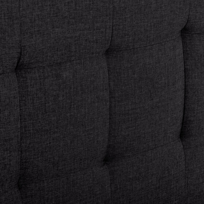 Upholstered Slat Bed, Black, Twin