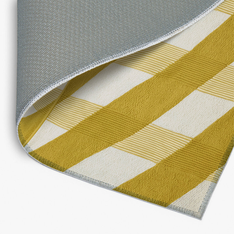 Tapis d'intérieur et d'extérieur à carreaux beige, Rectangulaire 2 pi x 3 pi