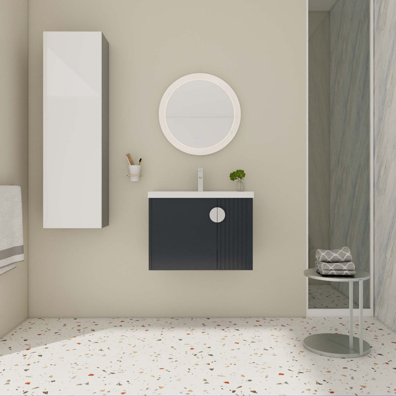 Small Bathroom Vanity With Sink, Black