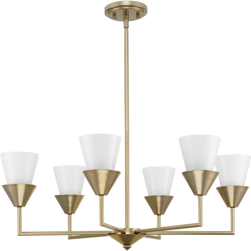 Pinellas 6 - Light Dimmable Linear Chandelier, Soft Gold