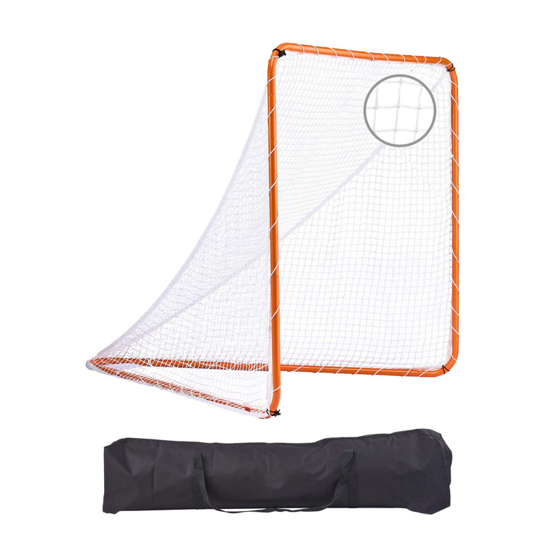 But de crosse portatif 6 pi x 6 pi avec structure en acier robuste, filet traité contre les rayons UV et sac de transport pour l'entraînement dans la cour