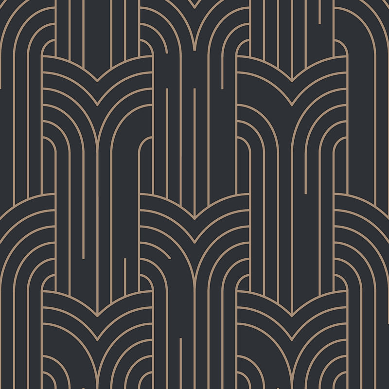 Papier peint Arch Deco, Noir