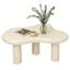 Table basse en bois en forme de nuage avec bords arrondis, table d'appoint multifonctionnelle pour salon, balcon, chambre à coucher et patio.