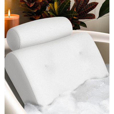 Coussins de bain de luxe pour baignoire avec support pour la tête et le cou - Coussin de baignoire antidérapant avec ventouses, filet à séchage rapide et crochet de séchage - Accessoires pour spa et spa pour femmes - Gris