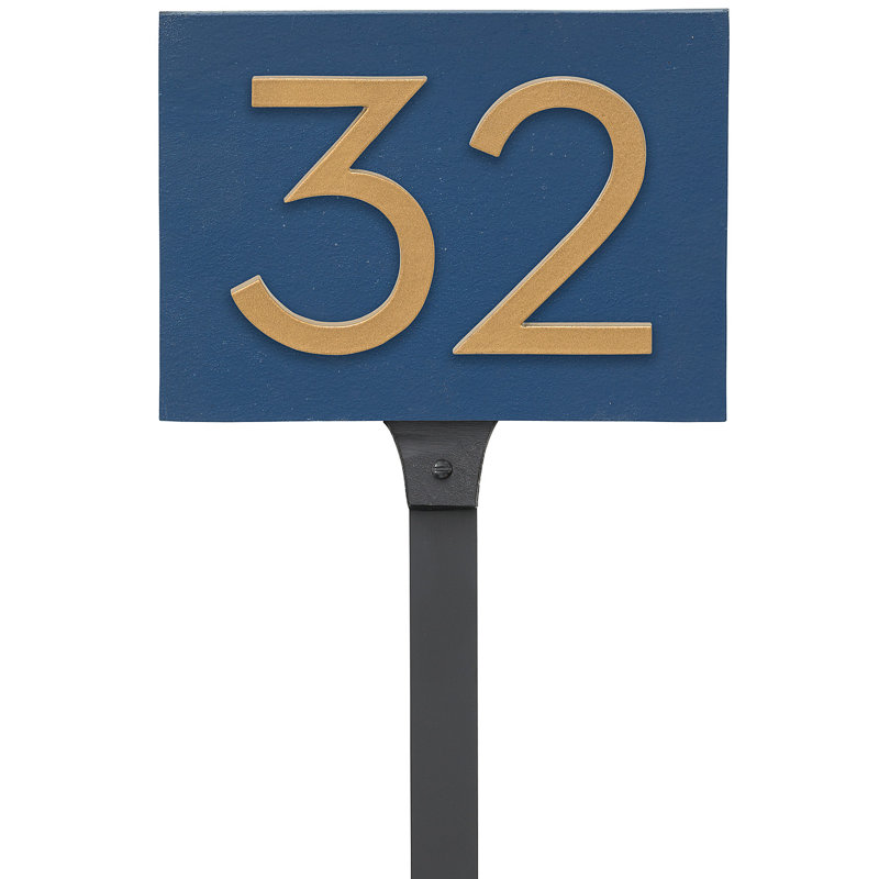 Rectangle Lawn Insert, Gold, Sea Blue, Yes