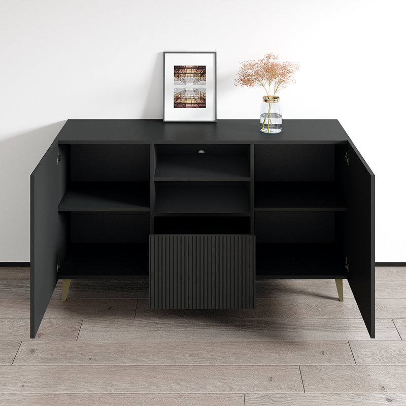 Aranxa 59.3" Sideboard with Matte Finish, Black