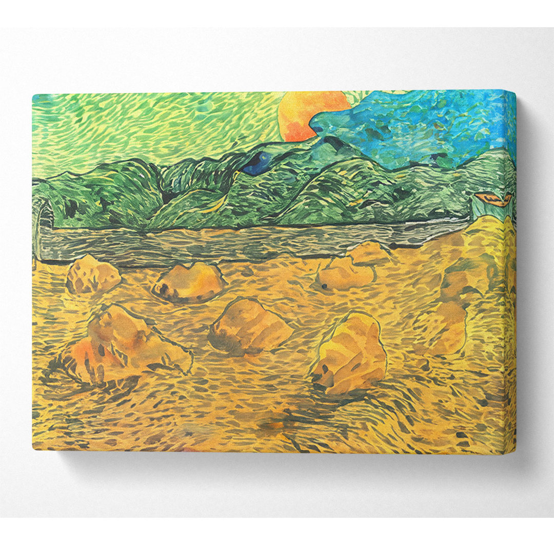 Van Gogh Abendlandschaft bei Mondaufgang - Kunstdrucke auf Leinwand