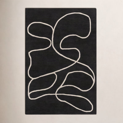 Jason Wu Hand-Woven Black Abstract Rug
