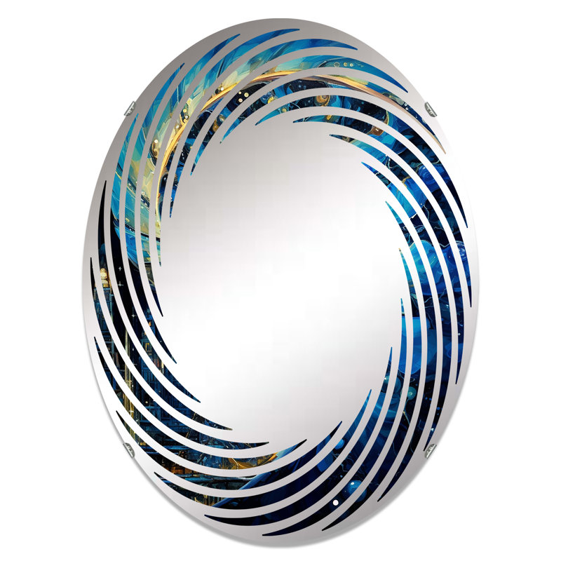 Nautilus Sapphire Shellfish - Spiral Wall Mirror, 24" x 36", Oval