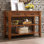 Console Mid-Century en bois massif avec 2 tiroirs et 2 tablettes, buffet de 42 pouces pour le vestibule, le salon ou la salle à manger, brun | Idée de cadeau