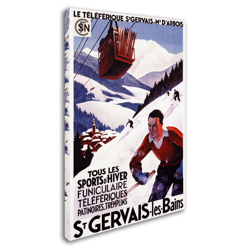Publicité rétro sur toile Kadey «Travel Poster 28», H 24 po x l 16 po x P 2 po