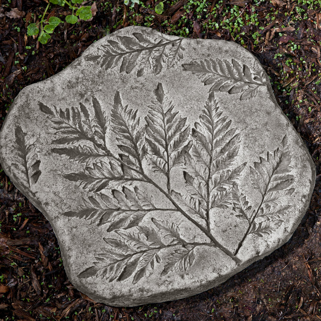 Fossil Fern Weather Resistant Concrete Plants & Flowers Stepping Stone Campania International 