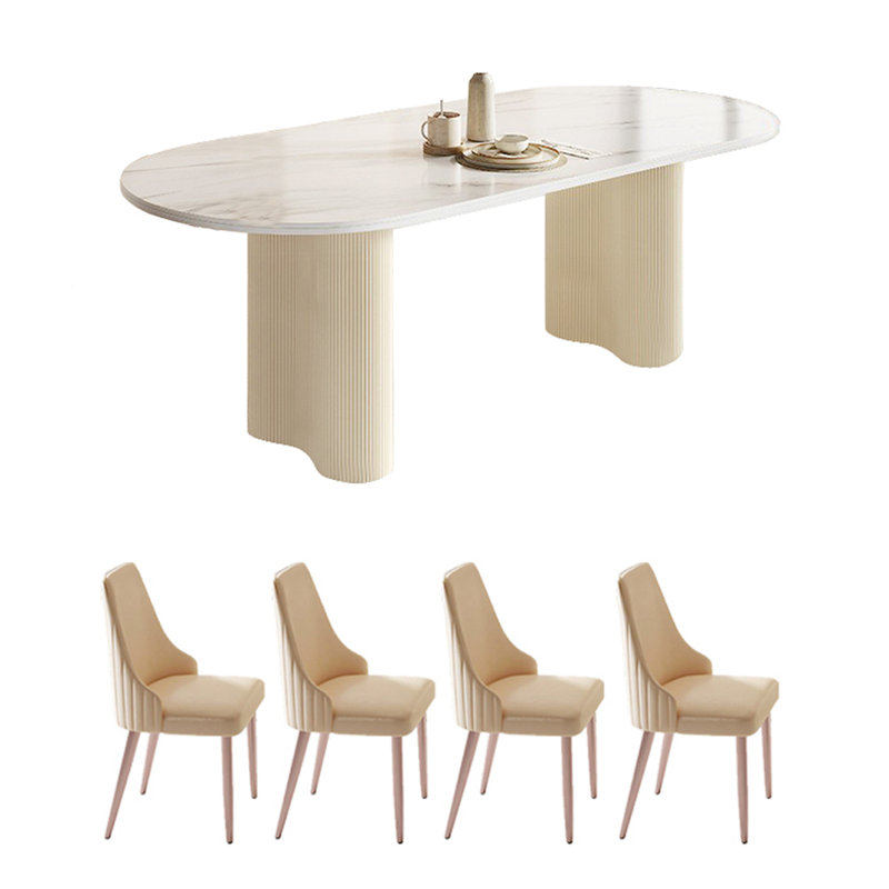 Combinaison de table et de chaises de style français French Cream, H 29,52 po x L 62,99 po x l 31,49 po
