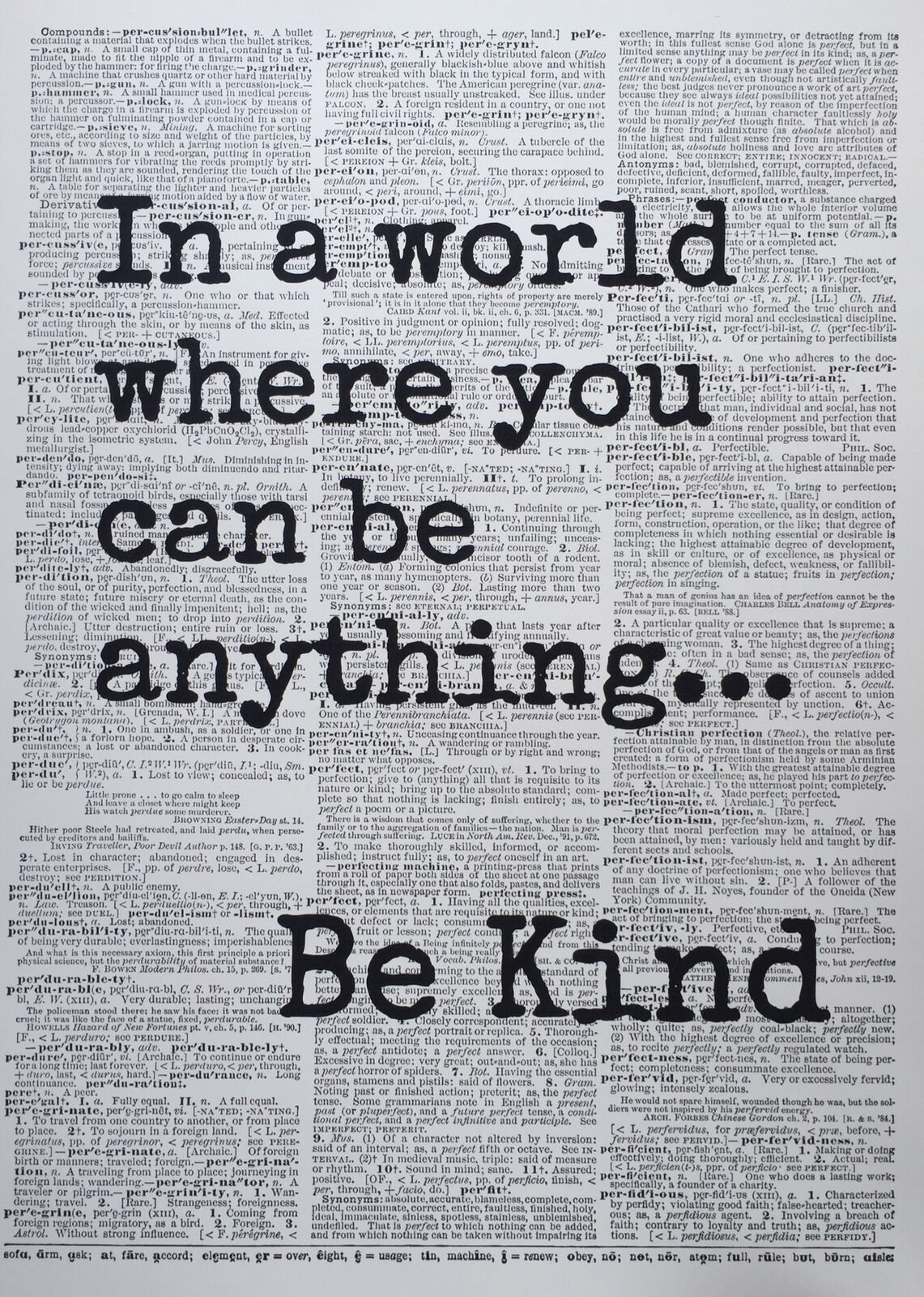 Be Kind Dictionary Print 