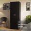  Wardrobe Storage Cabinet Armoire Closet with 2 Doors and 4 Utility Shelves 23 Inch Wooden Organization Unit for Bedroom - Black-1433237266