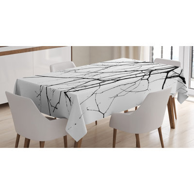 Macro Leafless Winter Tree Branches Tablecloth