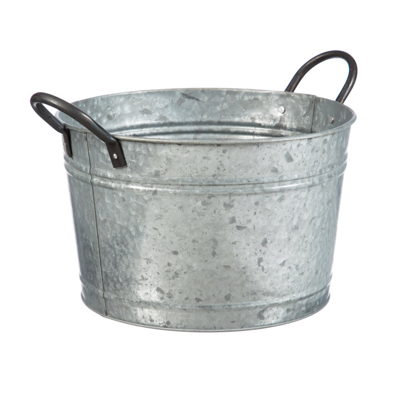 Ensemble de 2 pots en métal galvanisé