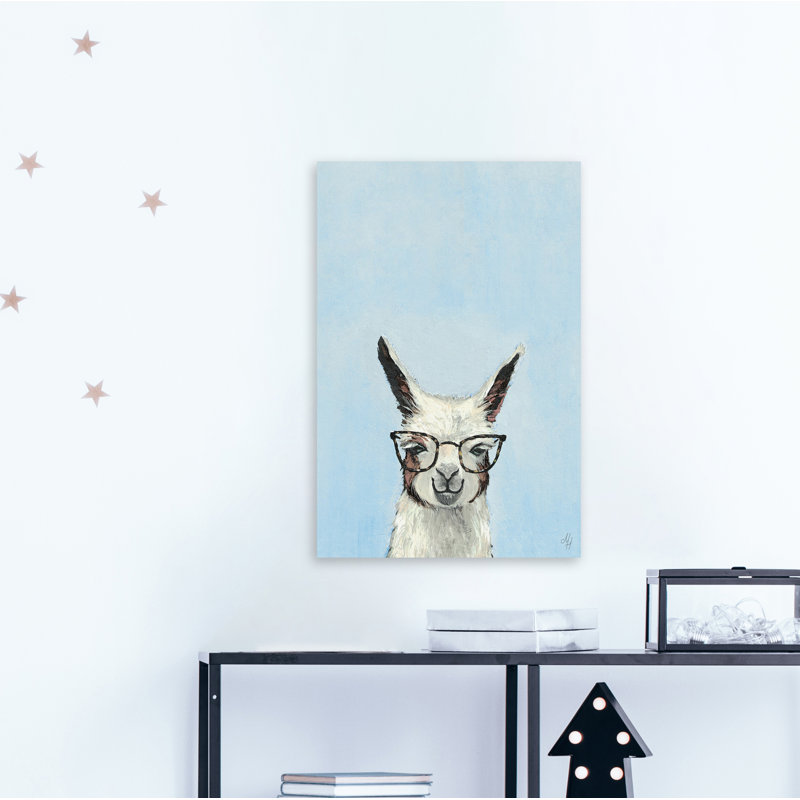 «Jolly Llama III» par Rosalia, reproduction sur toile tendue, H 30 po x l 20 po x P 1,5 po