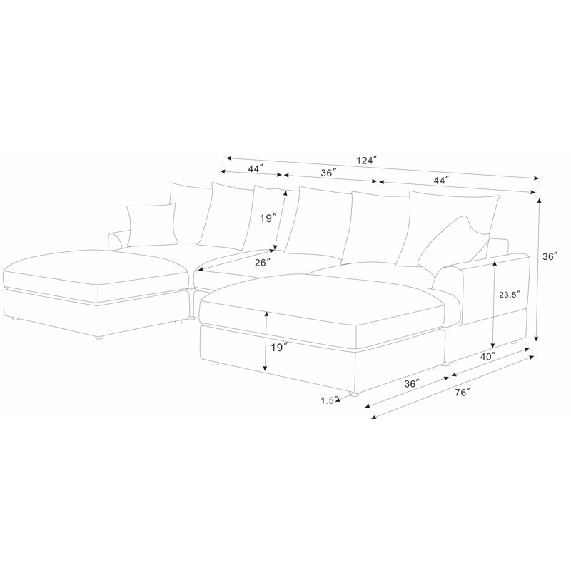Canapé modulaire Arden Cloud, Vert