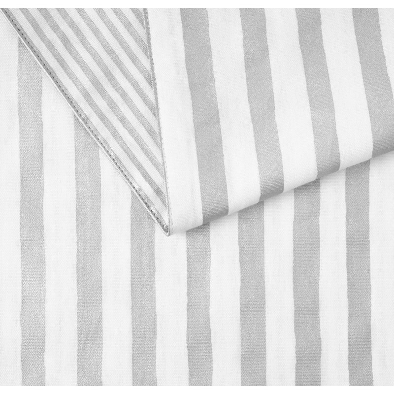 Striped Table Runnner, Silver/White