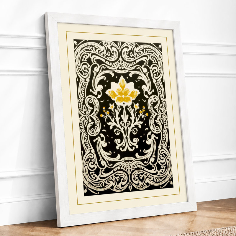 Ornamental Medallion Bloom Botanical - Print, A3 - 42.0 x 29.7 cm, White