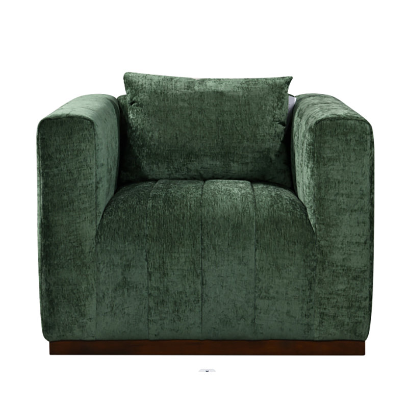 Upholstered Armchair, Cypress Green Velvet