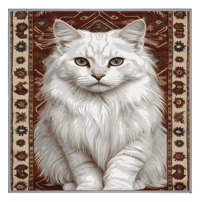  Tapis lavable Angora Turkish Cats, Carré 5 pi