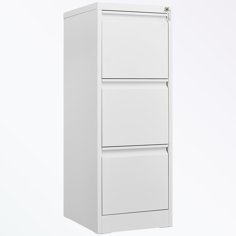 Classeur en métal avec 3 tiroirs, Blanc