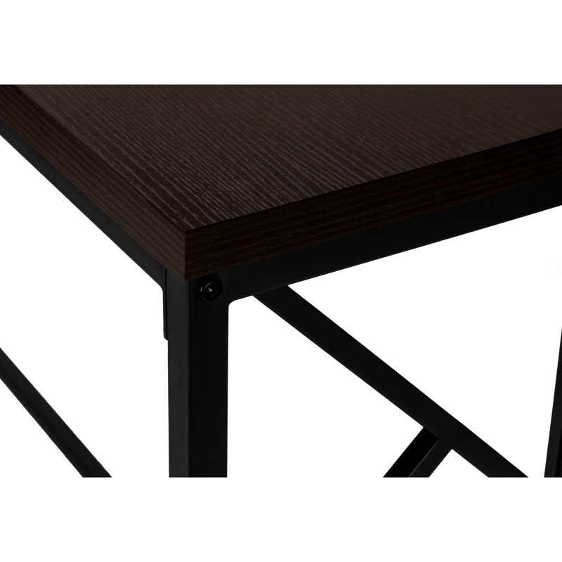 Table d'appoint pour rangement - Finition et console contemporaine en métal noir avec stratifié brun