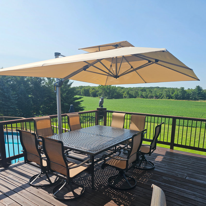 304cm X 396cm Rectangular Cantilever Parasol, Beige