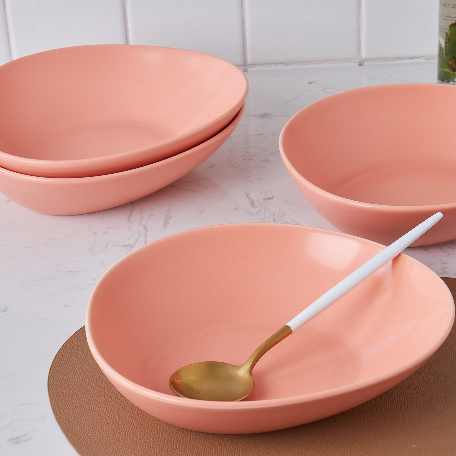 Delilah Porcelain Dessert Bowl, Peach