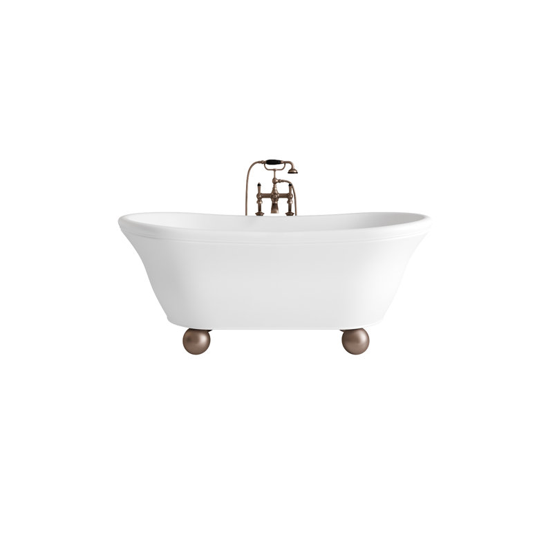 Aurora Bijoux 67.38'' L Soaking Bathtub, Antique Copper