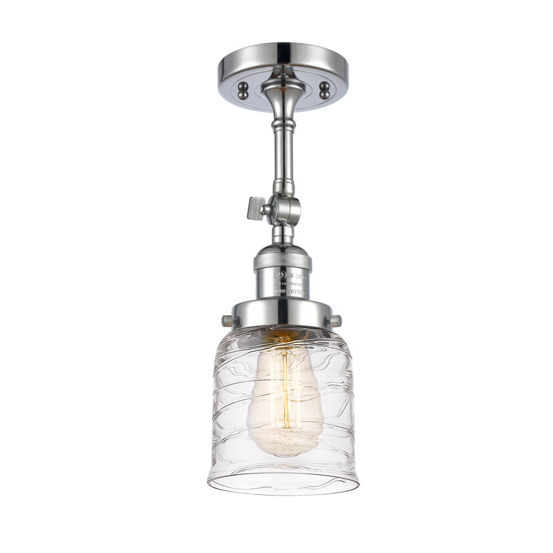 Applique murale 1 lumière 8 po Bell, Chrome poli, Ampoule non incluse, Tourbillon déco transparent