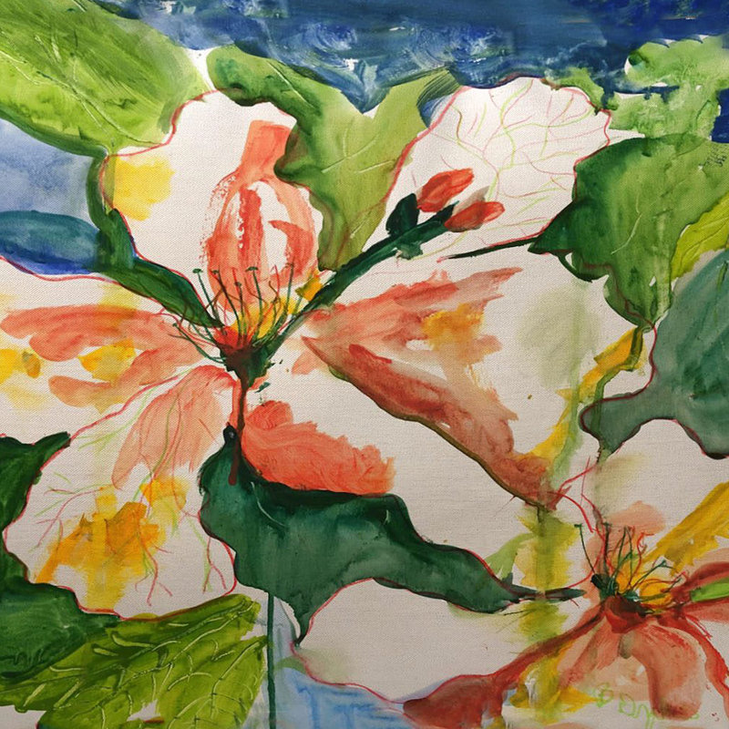 Floral Outdoor Throw Pillow, 11" x 14"
