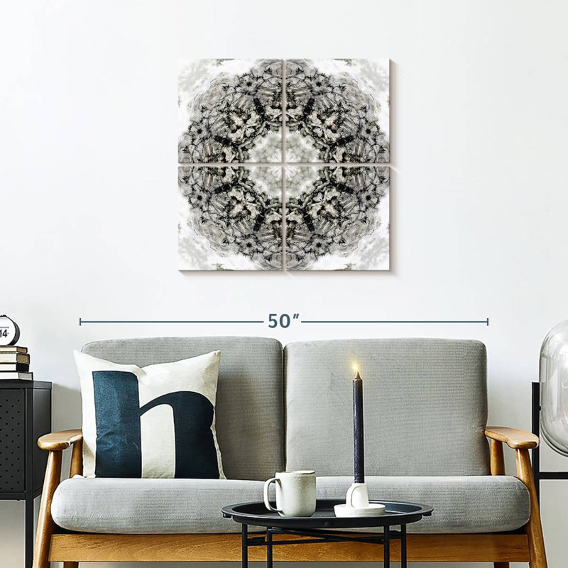 Kaléidoscope Avery noir et blanc II, H 26 po x l 26 po