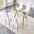 Tempered Glass Dining Table With Sturdy Metal Legs-355588136